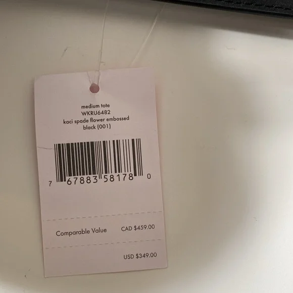 Kate Spade New York KACI SPADE Flower EMBOSSED Small Tote Women's Handbag, Black - Picture 10 of 10